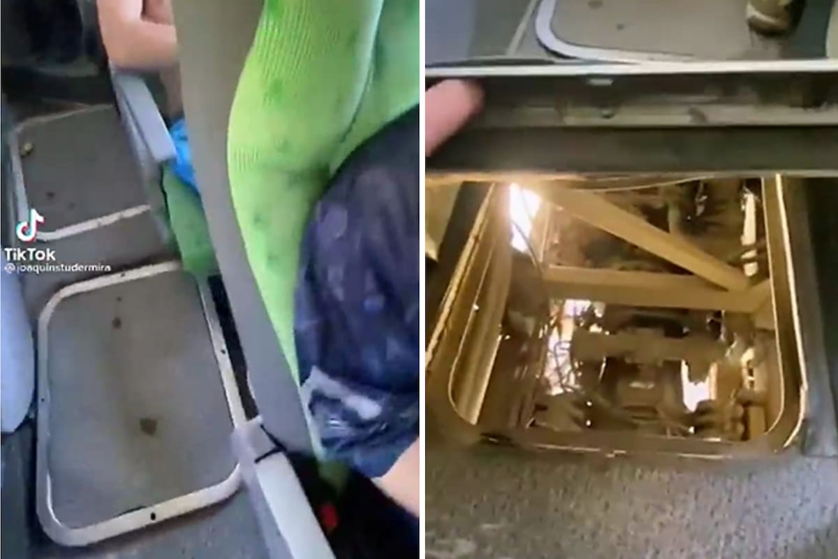 El contingente de egresados compartió un video en TikTok donde se ve el estado del micro