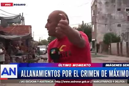 El contrapunto entre el cronista Nahuel Suárez y el vecino de Rosario era que el hombre no quería ser enfocado por la cámara, algo que nunca sucedió