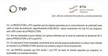 El contrato entre Imhouse y RTA firmado en agosto de 2025.