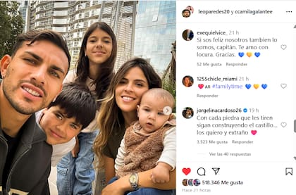 El contundente comentario de Jorgelina Cardozo en el posteo de Leo Paredes y Camila Galante (Foto: Captura Instagram)