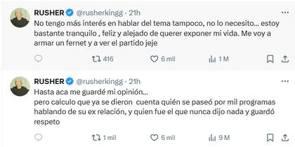 El contundente posteo de Rusherking tras las declaraciones de Ángela Torres en Luzu TV (Foto Captura X @rusherkingg)