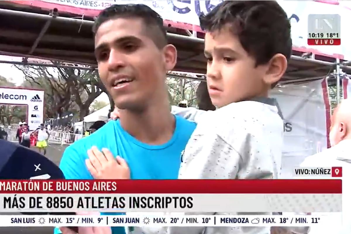 El corredor no pudo evitar emocionarse tras llegar a la meta
