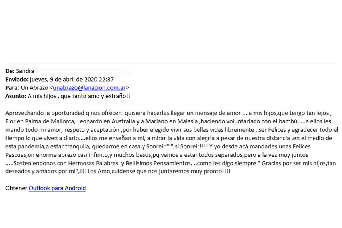 El correo que llegó por la convocatoria #LNteacompaña