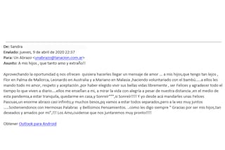 "Vamos a estar todos separados, pero a la vez muy juntos"