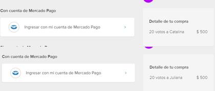 El costo de cada voto sería de $25 pesos desde Mercado Pago