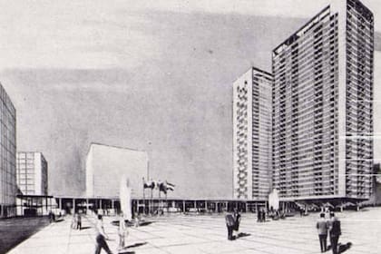 El croquis del proyecto Barrio Sur muestra la distribución de las torres de 35 pisos y las áreas amplias que quedarían para el disfrute de los peatones