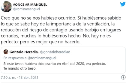 El cruce de Romina Manguel y Gonzalo Heredia en Twitter