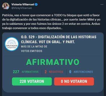 El cruce de Victoria Villarruel