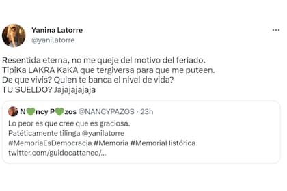 El cruce de Yanina Latorre y Nancy Pazos en Twitter