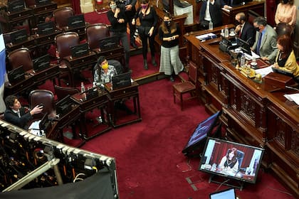 Fuerte cruce de Lousteau y Cristina Kirchner durante la última sesión virtual del Senado