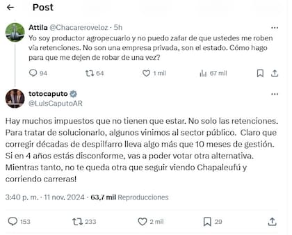 El cruce entre el productor agropecuario y Luis Caputo