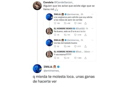 El cruce entre Emilia Mernes y una usuaria