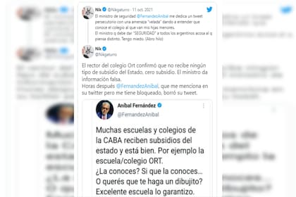 El cruce que tuvieron en Twitter (Captura Twitter)