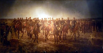 El cuadro popularmente conocido como "La Guerra del Desierto", de Blanes figuraba en el dorso de los billetes de cien pesos