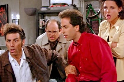 El cuarteto principal: Kramer, George, Jerry y Elaine.