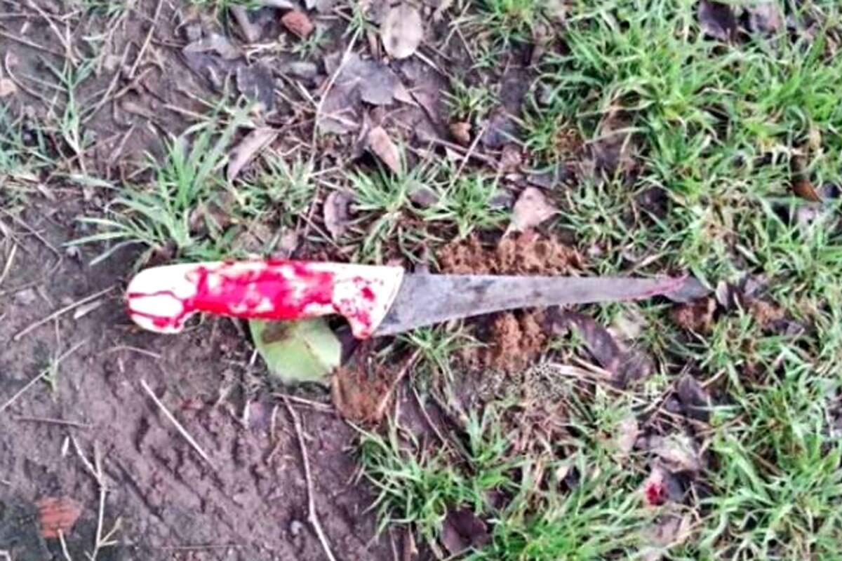 El cuchillo con el que el delincuente quiso robar a la pareja de adolescentes