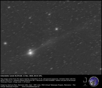 El cuerpo celeste cruzó el perihelio, su punto más cercano al Sol, el pasado 29 de octubre