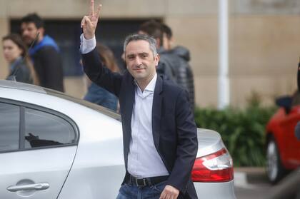 El Cuervo Andrés Larroque al llegar a los tribunales de Comodoro Py