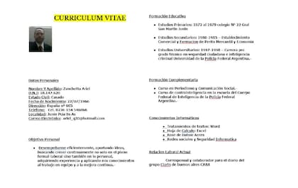 El "curriculum" del espía Zanchetta