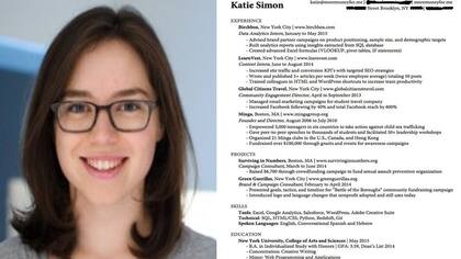 El currículum perfecto lo tiene Katie Simon y revela las claves del éxito
