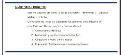 El currículum vitae de Julián Gabriel Leone