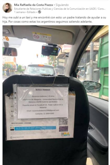 El CV de la joven Nazarena Ledesma se viralizó gracias al posteo que hizo en Linkedin Mia da Costa Piazza