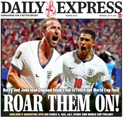 El Daily Express le pidió a sus jugadores: "Hágannlos rugir!"