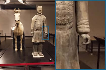 El daño en la escultura de 2000 años de antigüedad fue captado por otros visitantes del Franklin Institute