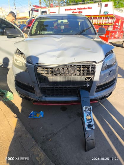 El daño frontal en el Audi