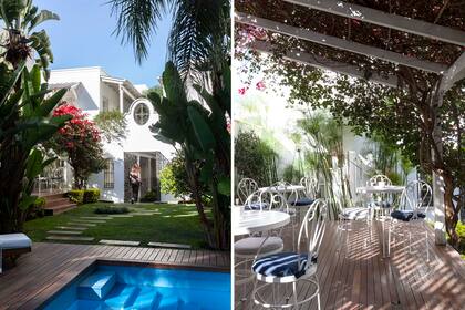 El deck está preparado como espacio alternativo de desayuno para los días templados, o simplemente, para conversar bajo la vieja Santa Rita.