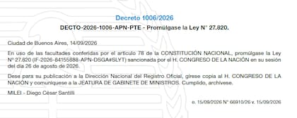 El Decreto con el que se promulgó la ley