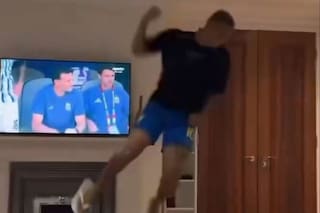 El eufórico festejo de Richarlison por el gol de España a la Argentina en la final del Mundial
