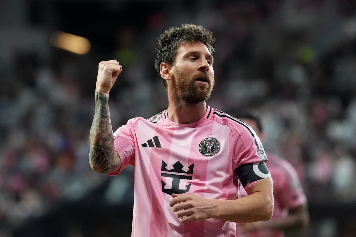 El delantero del Inter Miami, Lionel Messi, celebra tras anotar el tercer gol de su equipo en el encuentro de la MLS ante el CF Montreal el sábado 29 de agosto del 2026