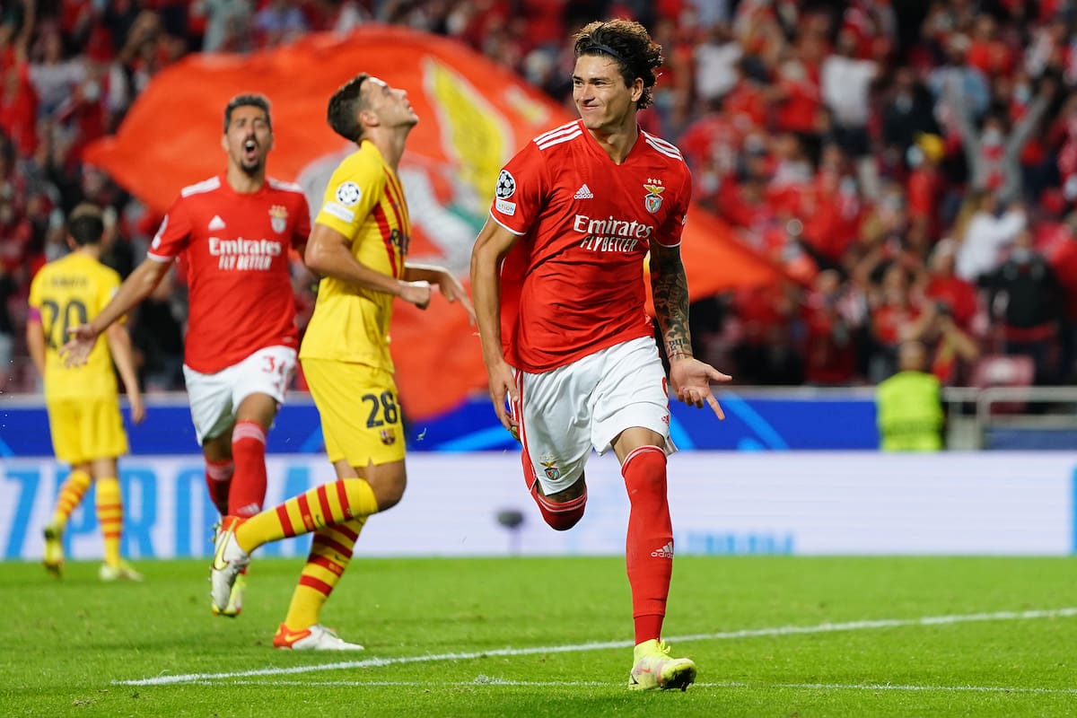 El delantero uruguayo Darwin Núñez, de Benfica, por el que Liverpool estaría dispuesto a desembolsar cien millones de euros.