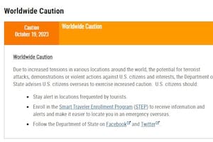El Departamento de Estado de Estados Unidos emitió un aviso de precaución mundial