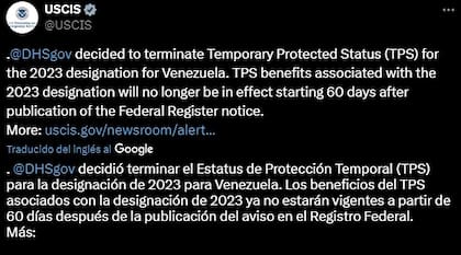 El Departamento de Seguridad Nacional anuló la designación del TPS para Venezuela en octubre de 2023