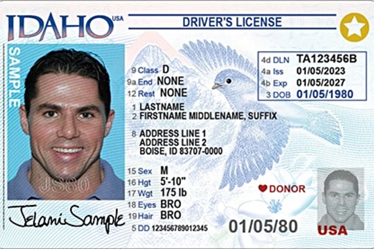 El Departamento de Transporte de Idaho produce versiones de todas las licencias de conducir y tarjetas de identificación que cumplan con la Real ID