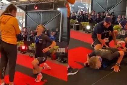 El deportista sufrió un imprevisto que casi arruina el momento romántico.