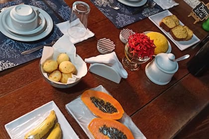 El desayuno en una posada del norte de Brasil