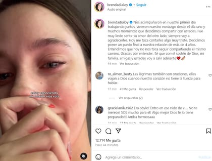 El descargo de Brenda Di Aloy tras su separación