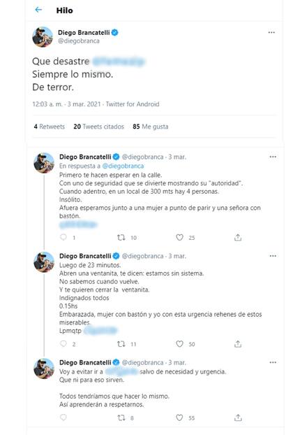El descargo de Diego Brancatelli