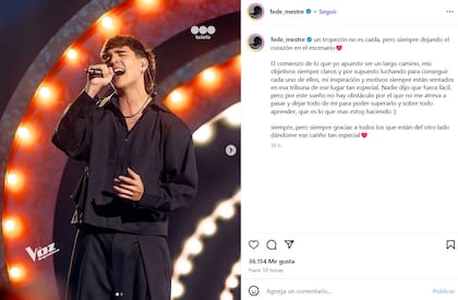 El descargo de Fede Mestre en Instagram