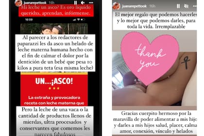El descargo de Juana Repetto en Instagram luego de ver una nota en una revista que calificó de "asco" le helado