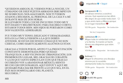 El descargo de Miguel Bosé tras el violento asalto que sufrió en México