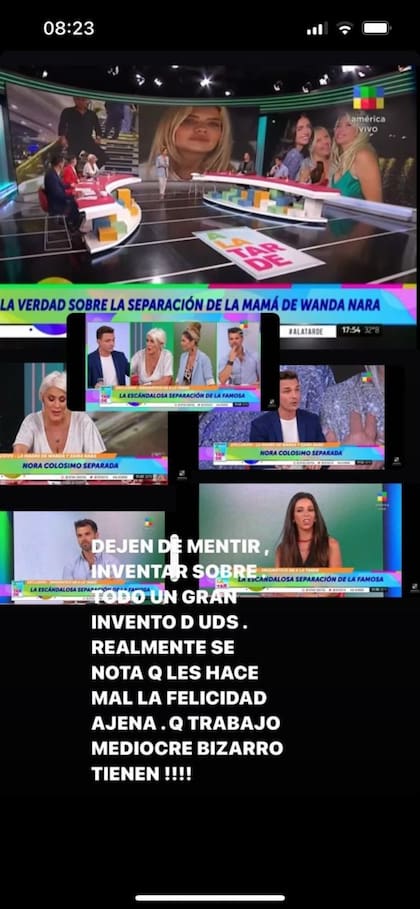 El descargo de Nora Colosimo en las redes sociales a la información de A la tarde (América)