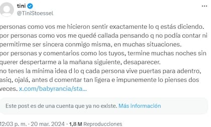 El descargo de Tini en las redes que revolucionó a sus fans