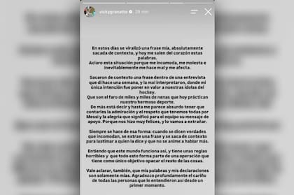 El descargo de Victoria Granatto en medio de la polémica por su frase sobre Lionel Messi