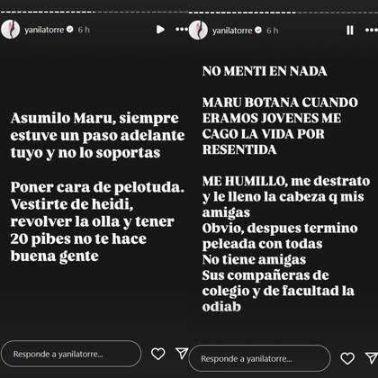El descargo de Yanina contra Maru