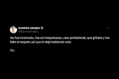 El descargo del diputado del Pro, Damián Arabia, tras su cruce con el periodista Esteban Mirol por la Ley Conan