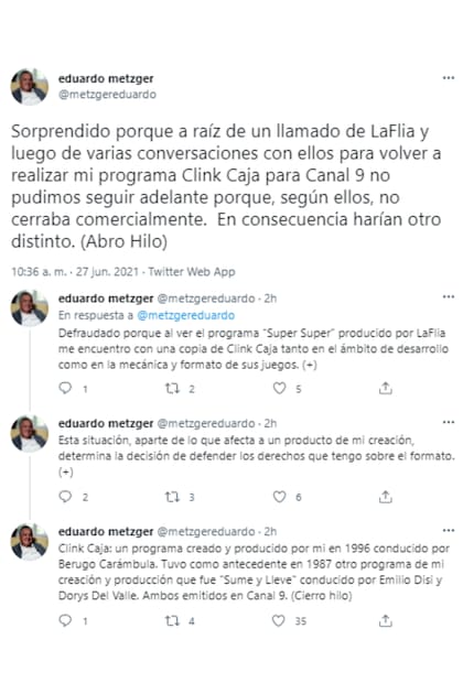 El descargo del productor televisivo